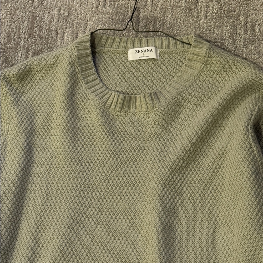 Zenana Women's Sage Waffle Knit Sweater Size L - Picture 2 of 6
